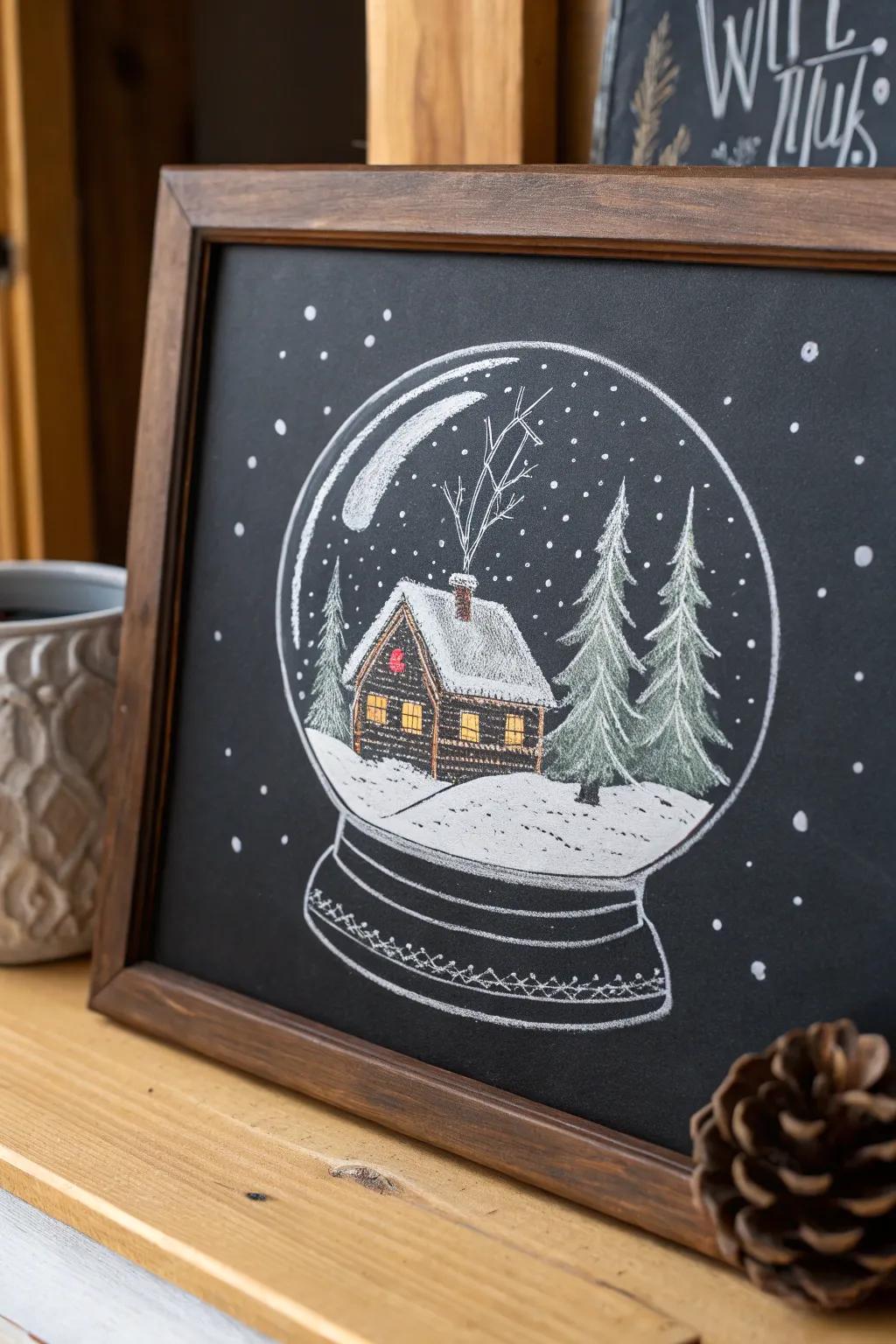 Step into a Snow-Orb Enthrallment through this enchanting winter drawing board artistry.