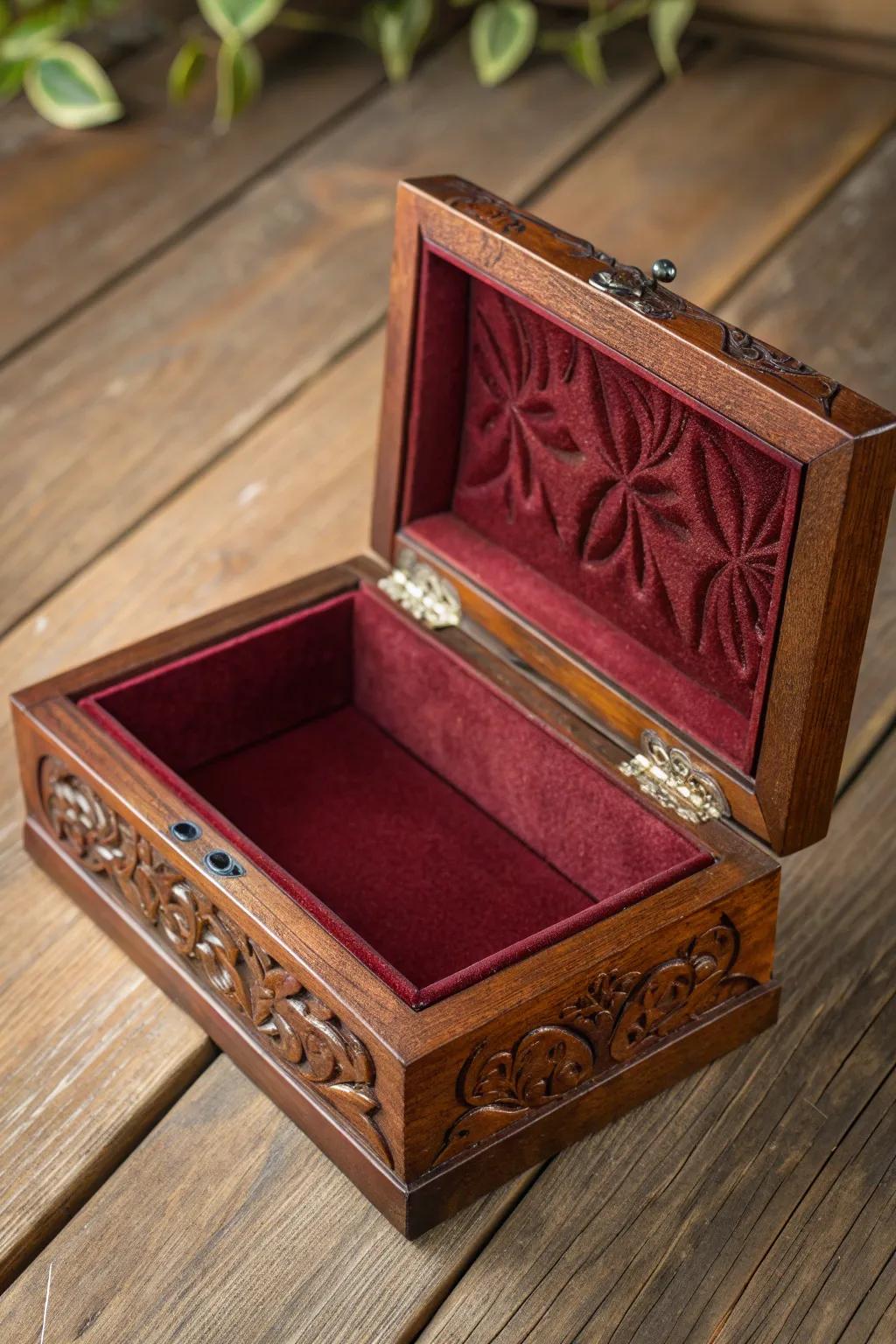 Masterpiece of Craft: A Bold and Elegant Wood Keepsake Box.