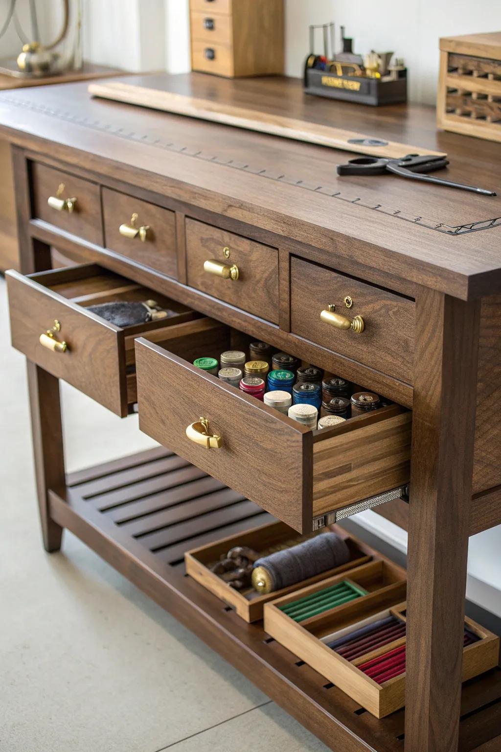 Enhance your area using exquisitely designed drawers for smooth organization.