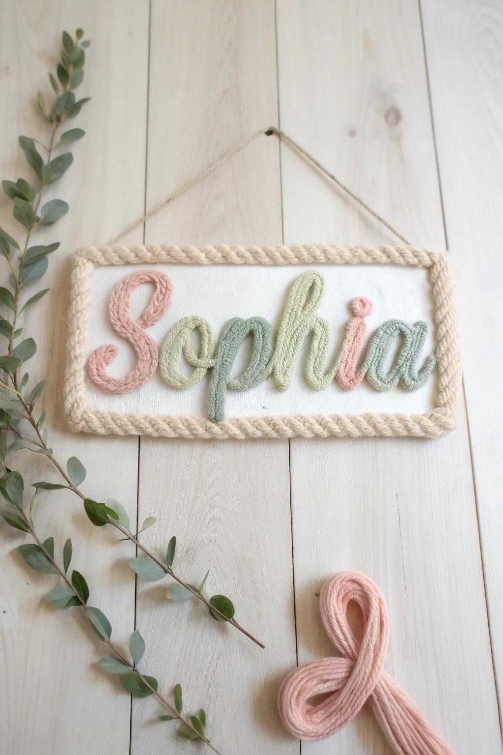 Craft a thoughtful gift with this personalized filament name art, blending minimalist elegance with a boho twist.