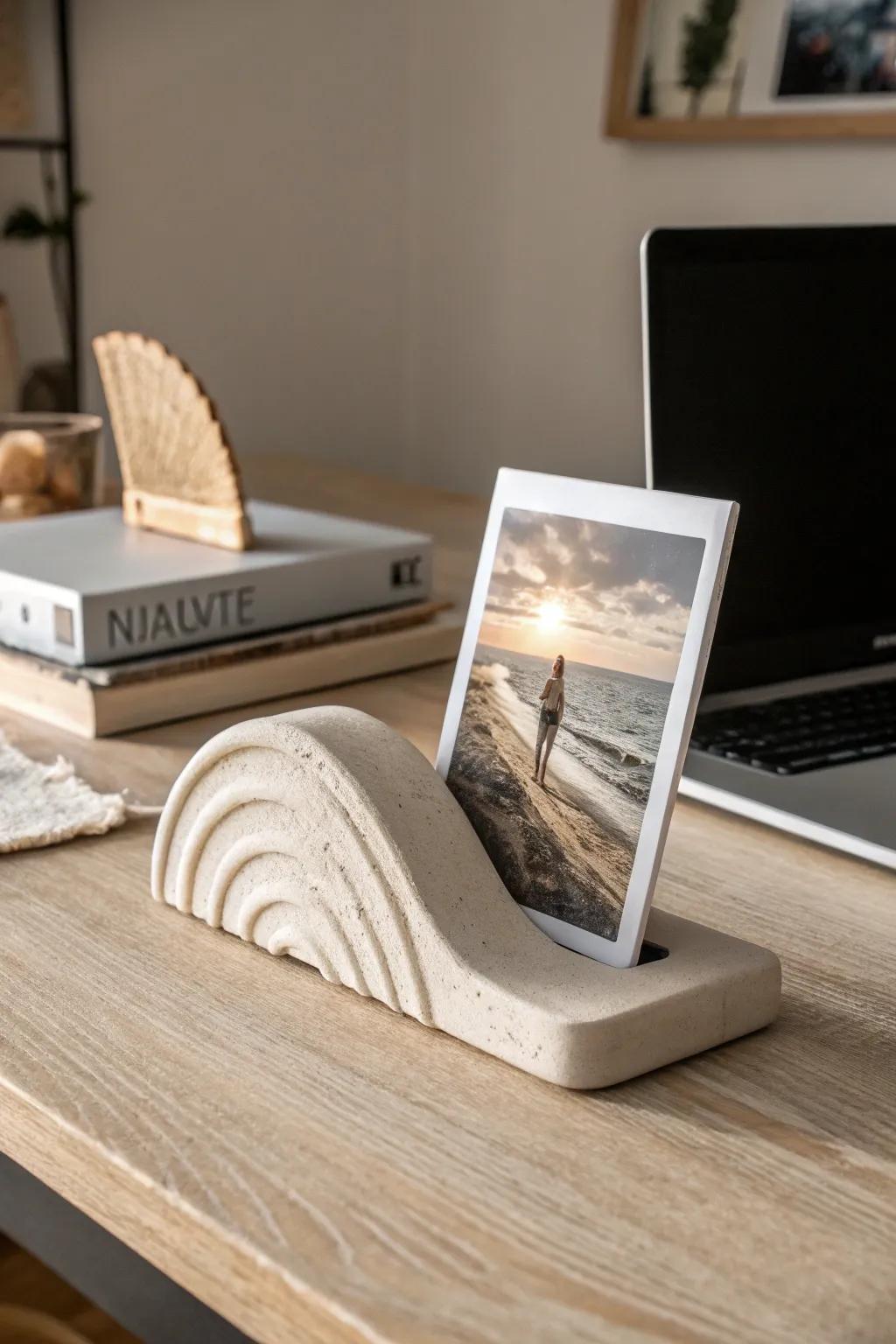 Elevate your desk space with this chic, handmade clay image keeper—where Scandinavian minimalism meets free-spirit artistry.
