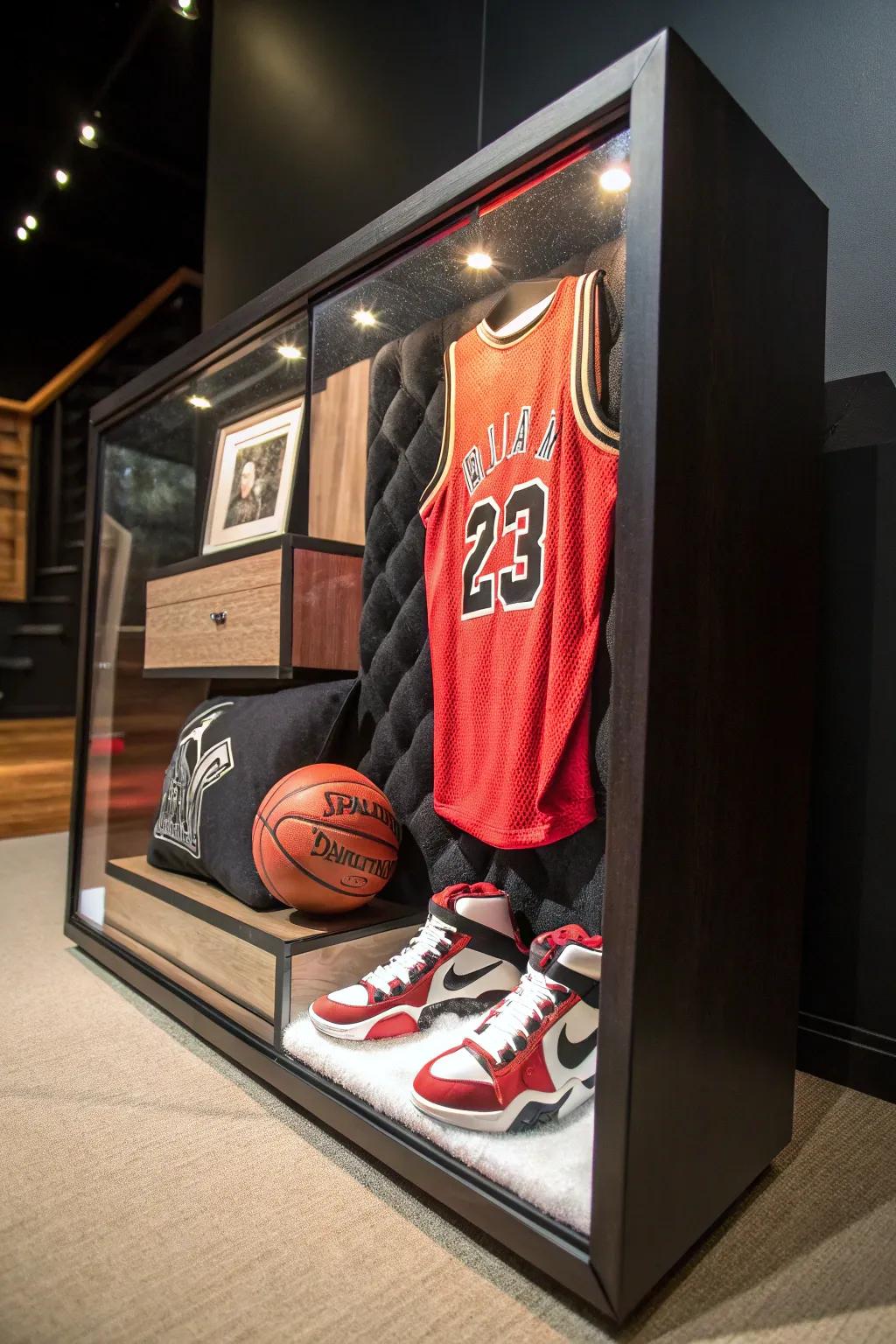 Add dimension to your décor with a dynamic basketball display box!