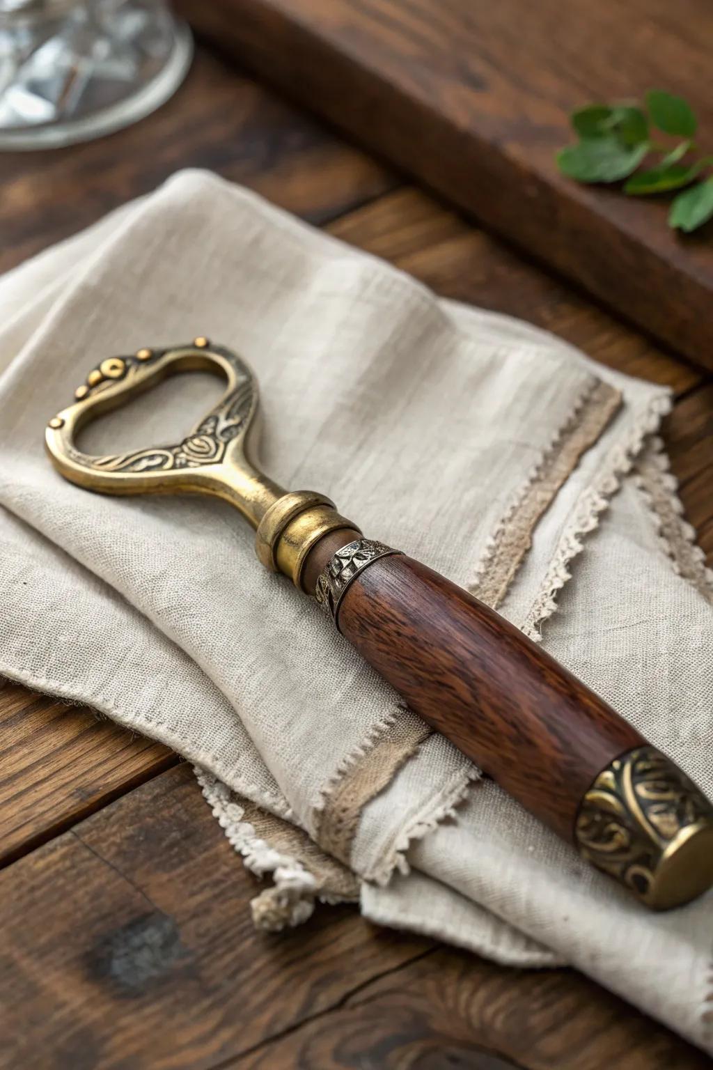 Discern the artistry in every pour with this handcrafted bottle lifter.