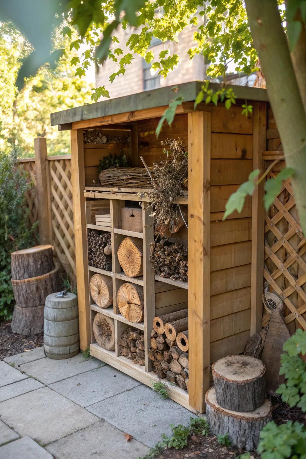 Transform Your Garden Outbuilding into an Affable Insect Retreat by Way of This Nature-Inspired Niche Configuration.