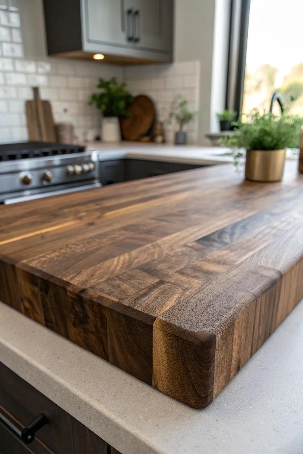 Elevate your culinary space's style with a sustainable caress—uncover eco-conscious tints for your butcher block.