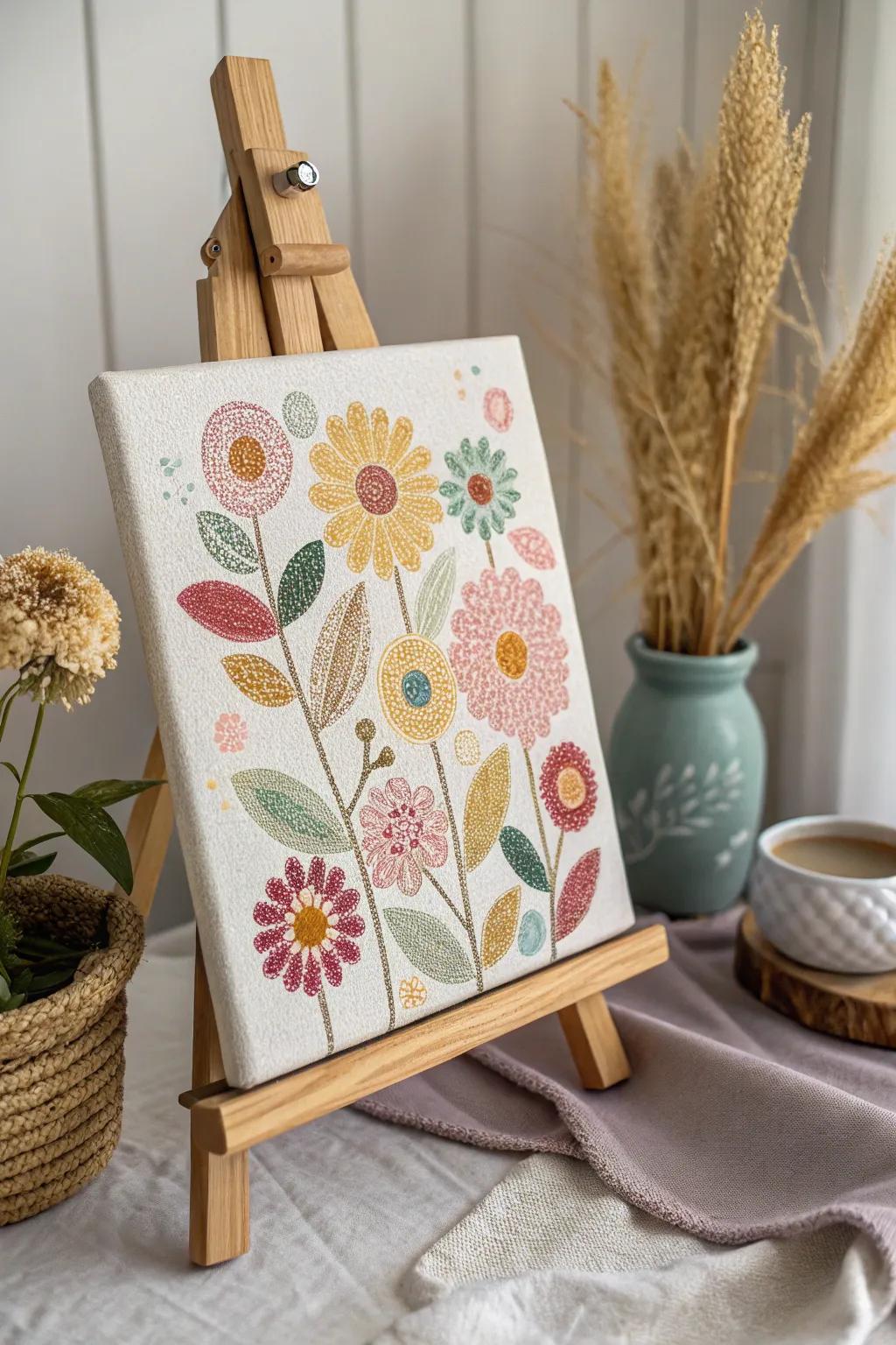 Discover the joy of creating vibrant floral art with just cotton swabs and your imagination!