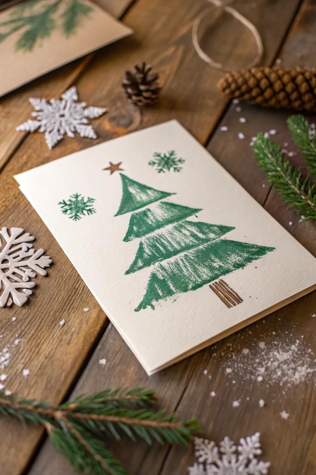 Craft holiday magic with a fork and paint—simple elegance for the festive season.