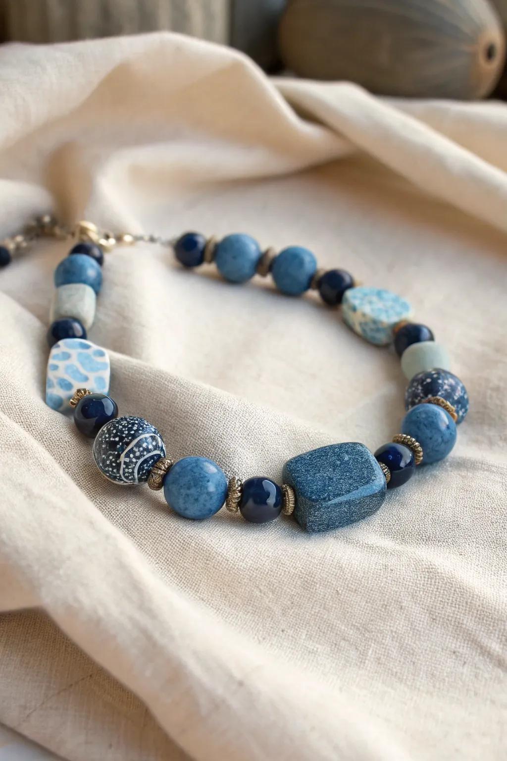 Adorn your wrist with a fragment of artistry - the Azure Mosaic bracelet.