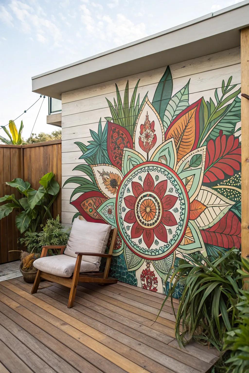 Transform your deck into a serene escape with breathtaking exterior artwork that resonates with your style.