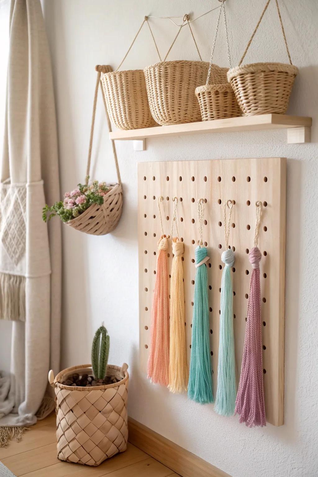 Change your space with a pegboard—where simple meets style.