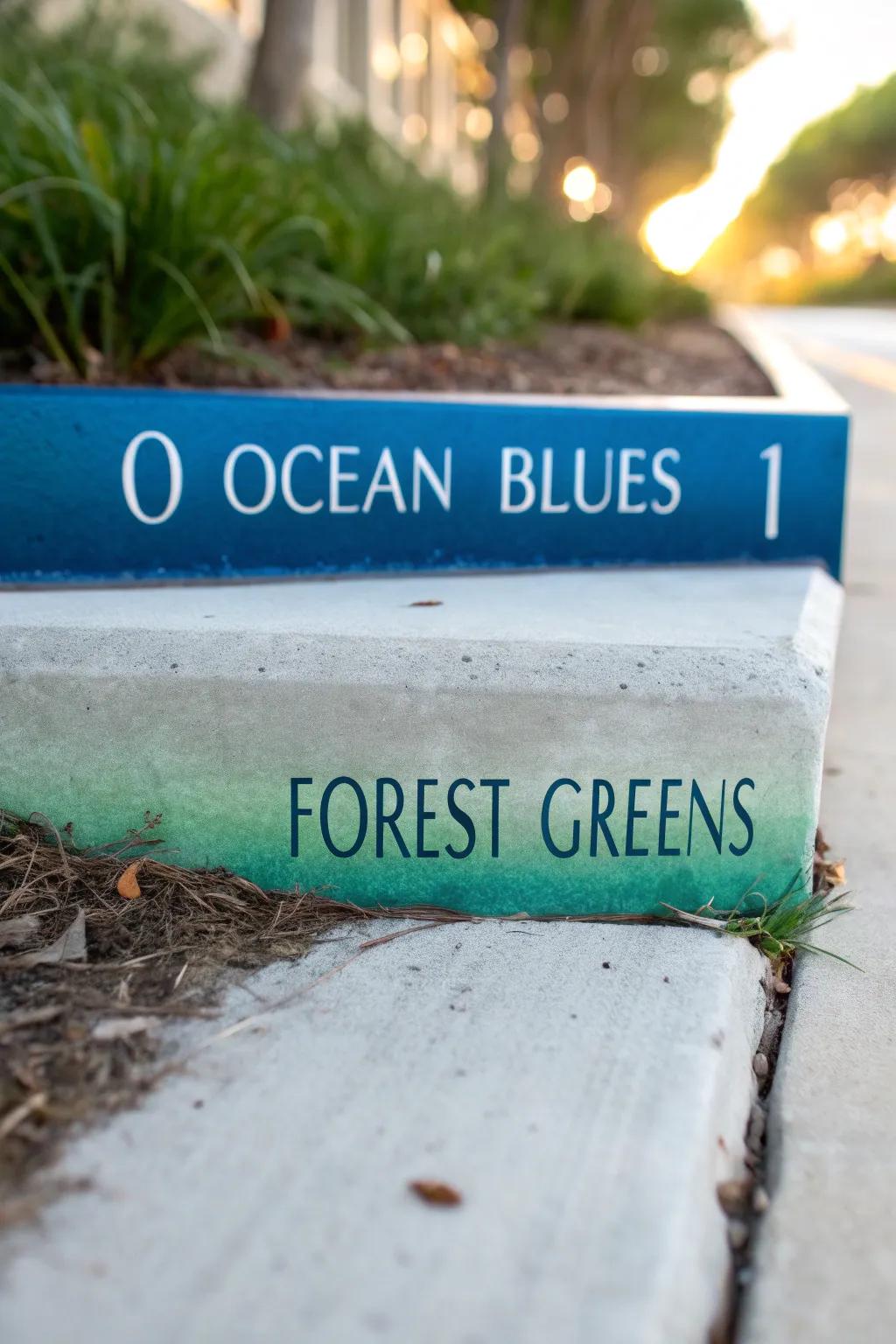Revamp your exterior through an ombre glimmer—where cerulean encounters verdant in a harmonious gradient.