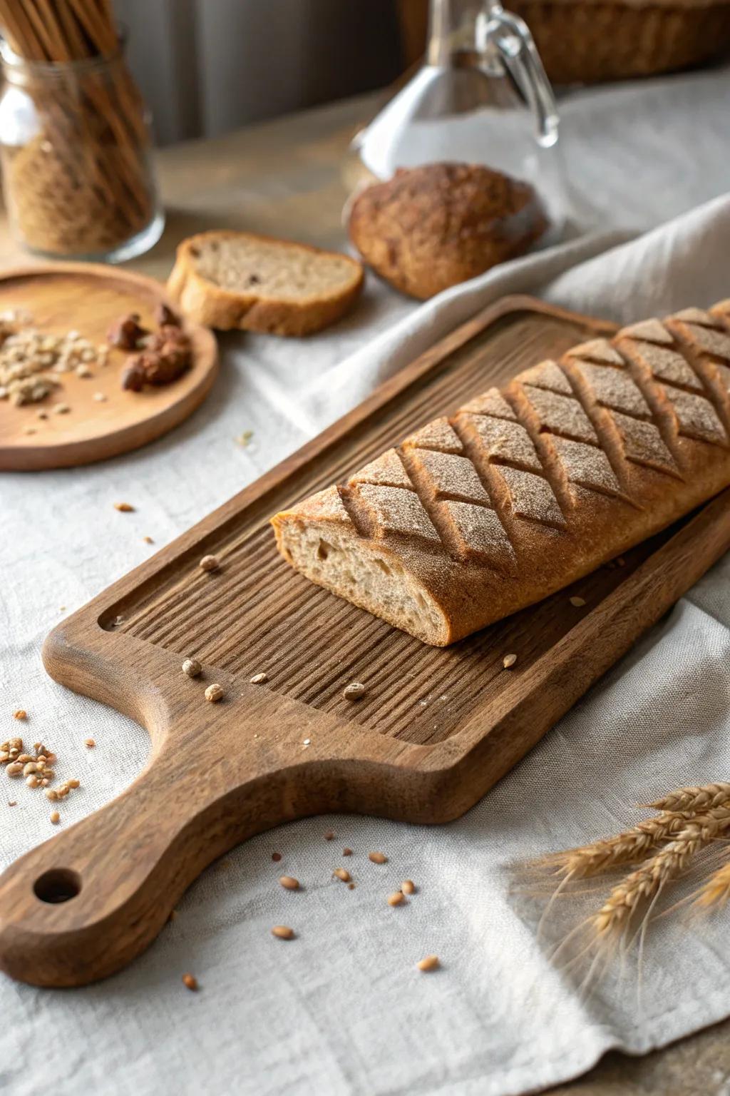Elevate your brunch game by incorporating a bread board blending functional utility and aesthetic charm.