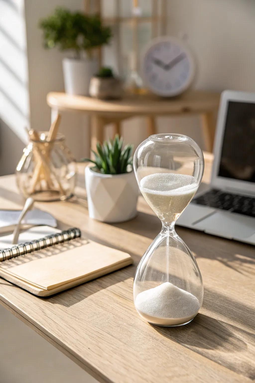 Pause and breathe: Embrace mindfulness with this elegant sand timer.