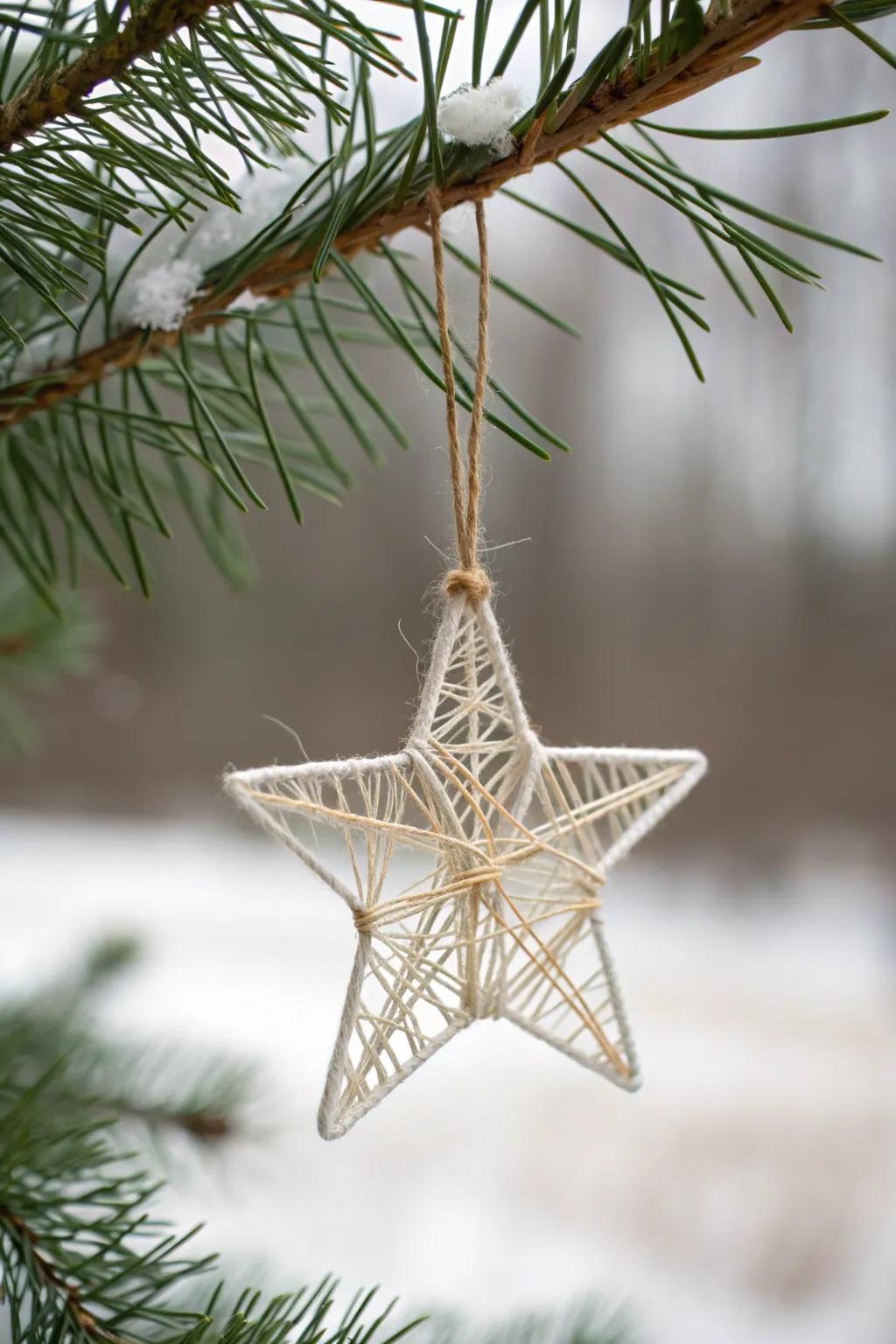 Craft your passage to a minimalist Christmas with these stunning string art ornaments!