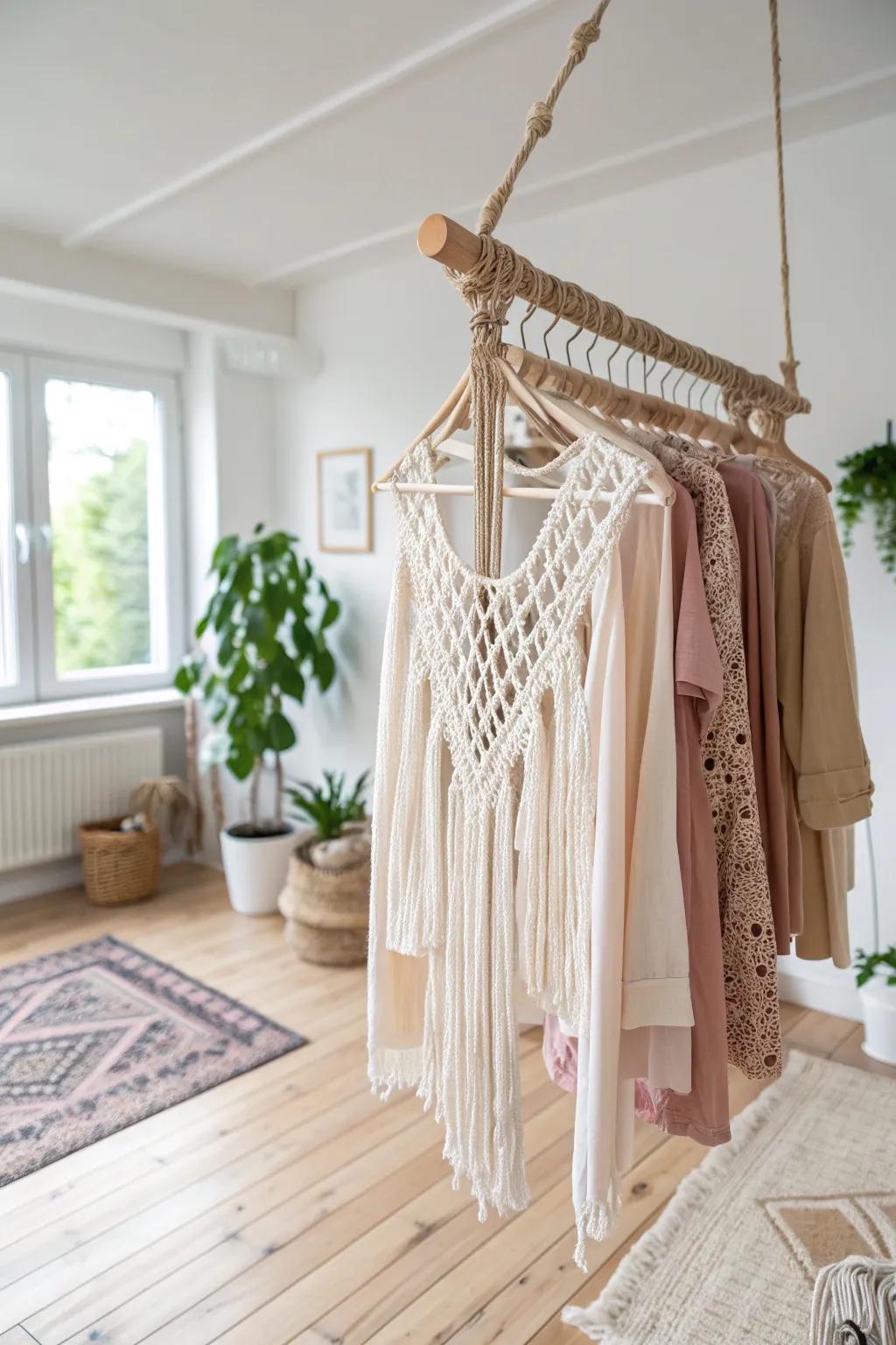 Enhance your abode with this stunning knotted suspension stand—immaculate for a hint of boho elegance.