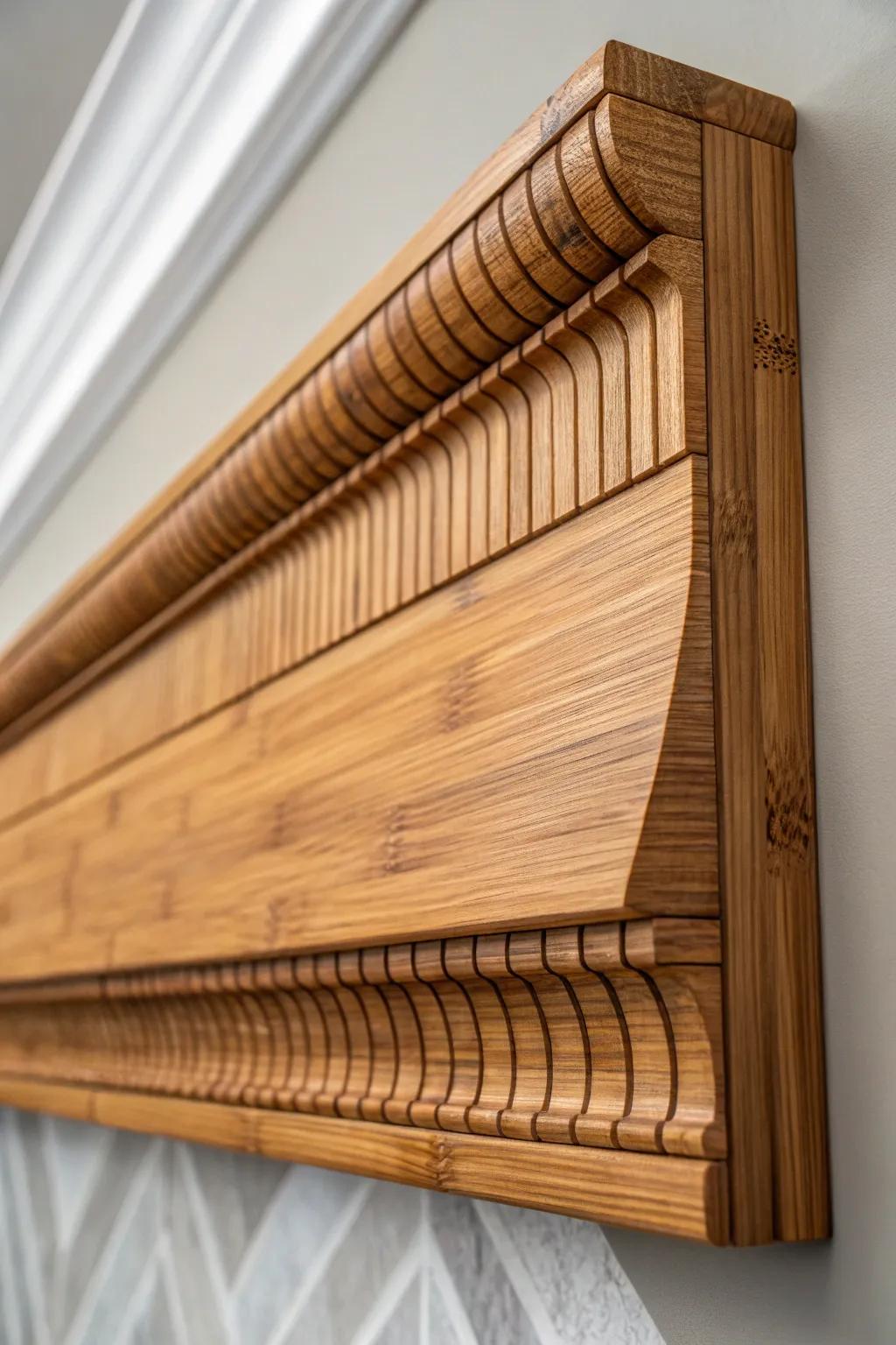 Elevate your environment via a hint of nature: Do-it-yourself bamboo cornice board exemplifying sustainable style.