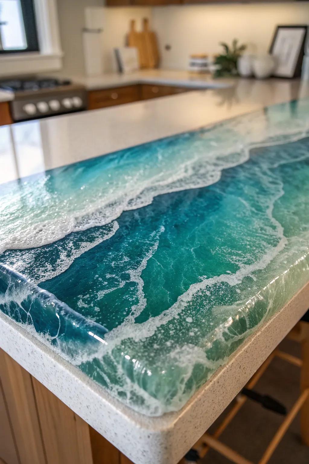 Renew your area with mesmerizing multi-layered epoxy tiers.