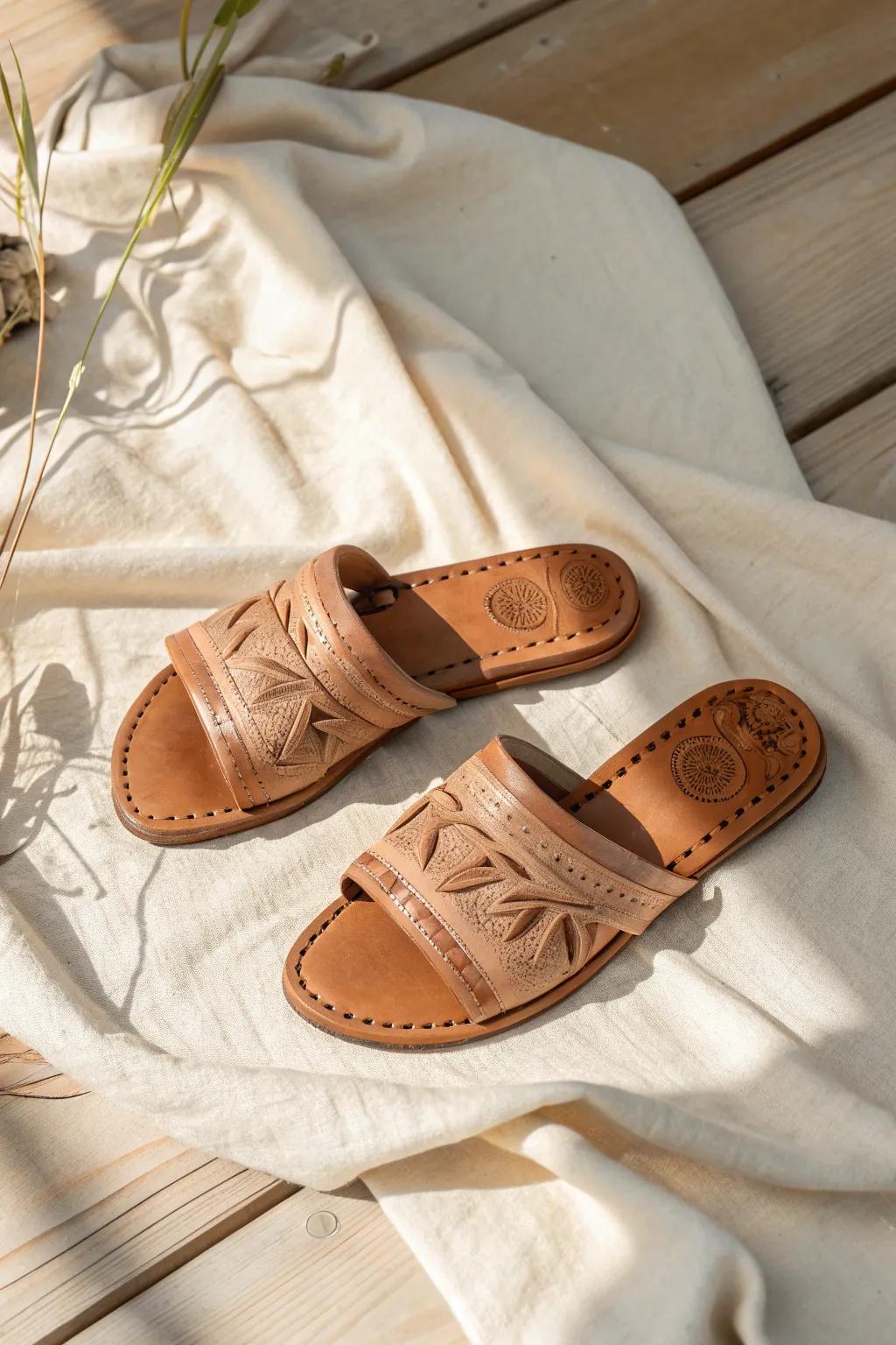 Embrace comfort and style with these boho-chic sandals, ideal for your spirit costume adventure!