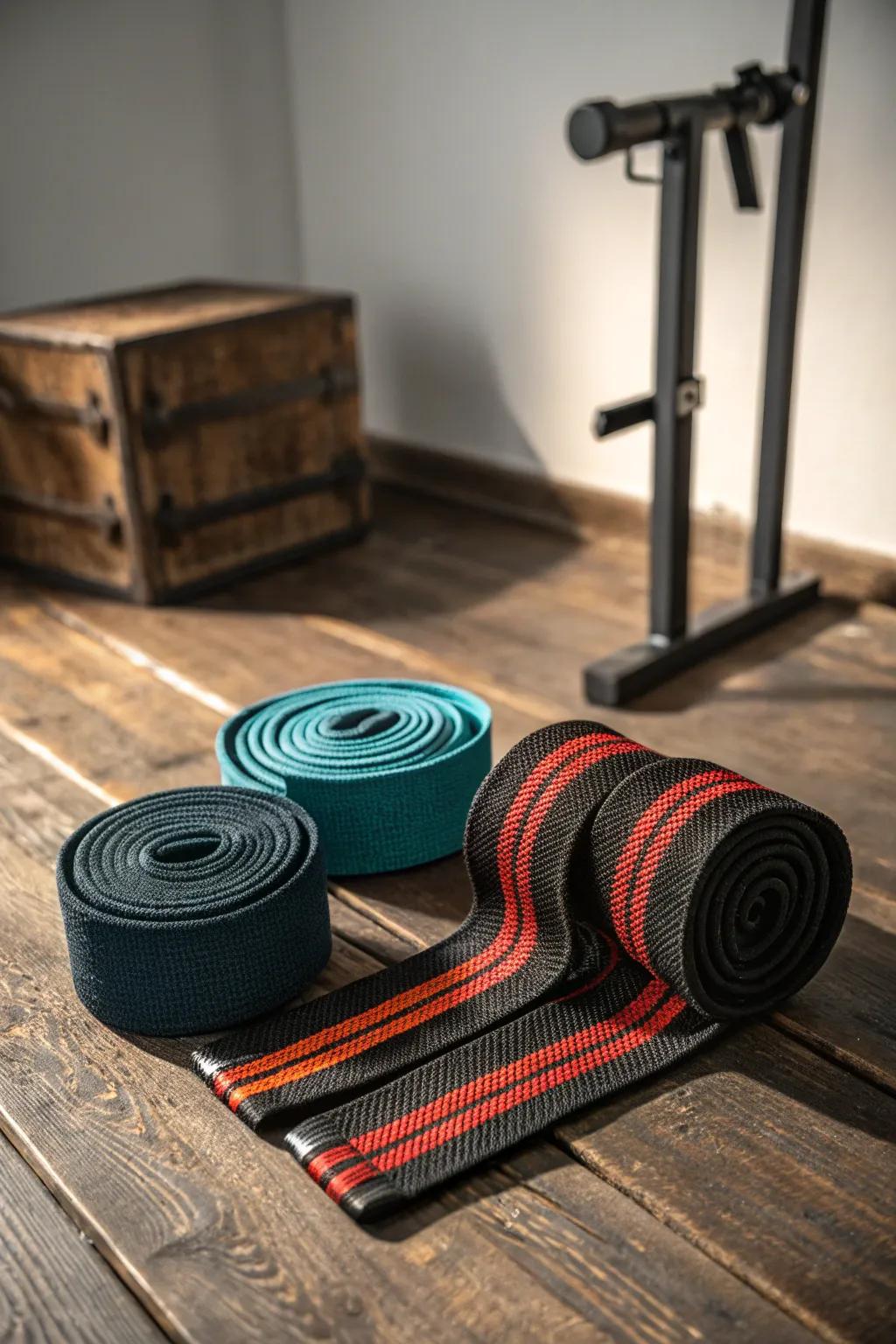 Intensify your domestic gymnasium through these artisanal resistance bands – the quintessential amalgam of flair and fortitude.