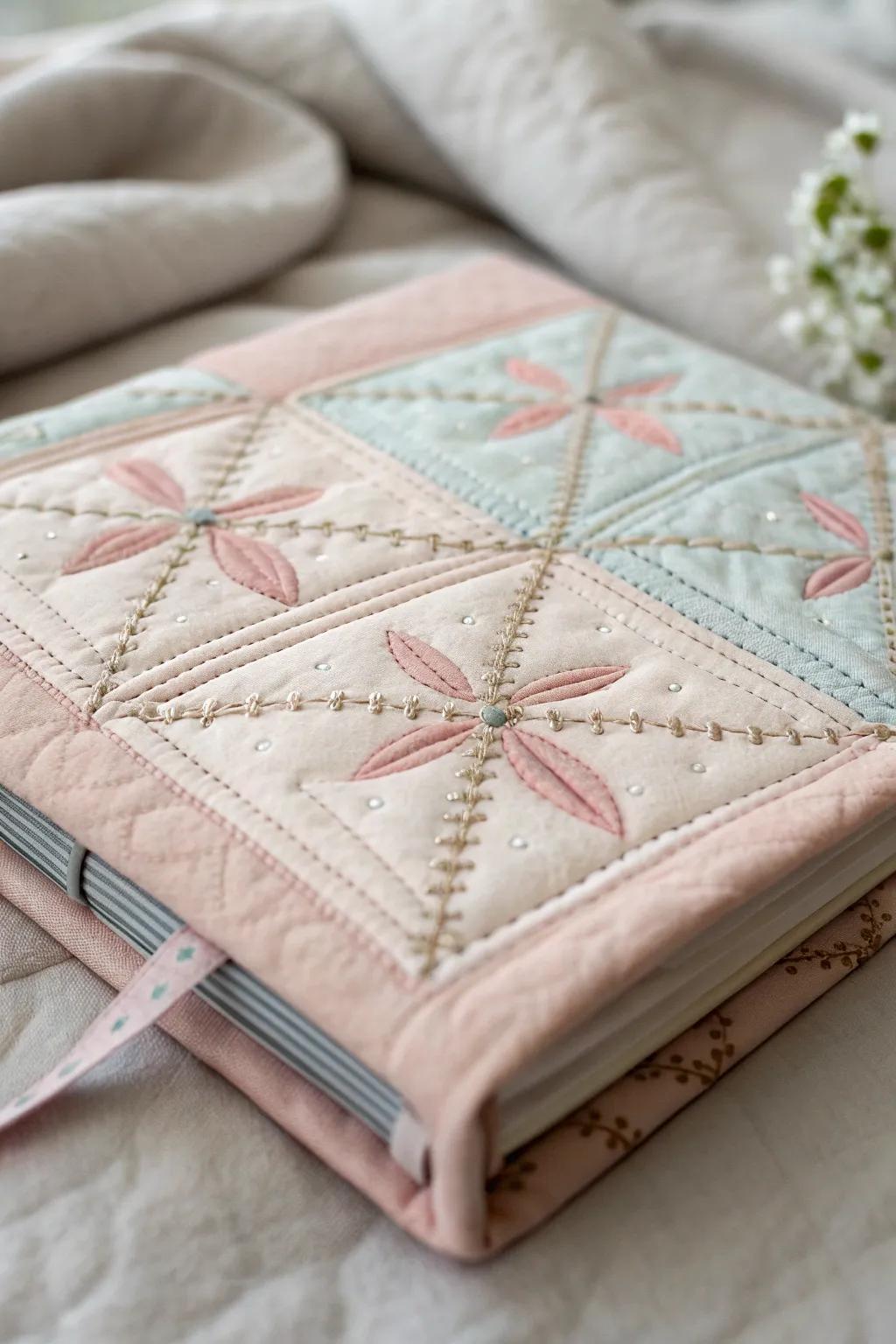 Embrace simplicity and craftsmanship through a stitched photo album cover, where cherished memories encounter artisanal elegance.