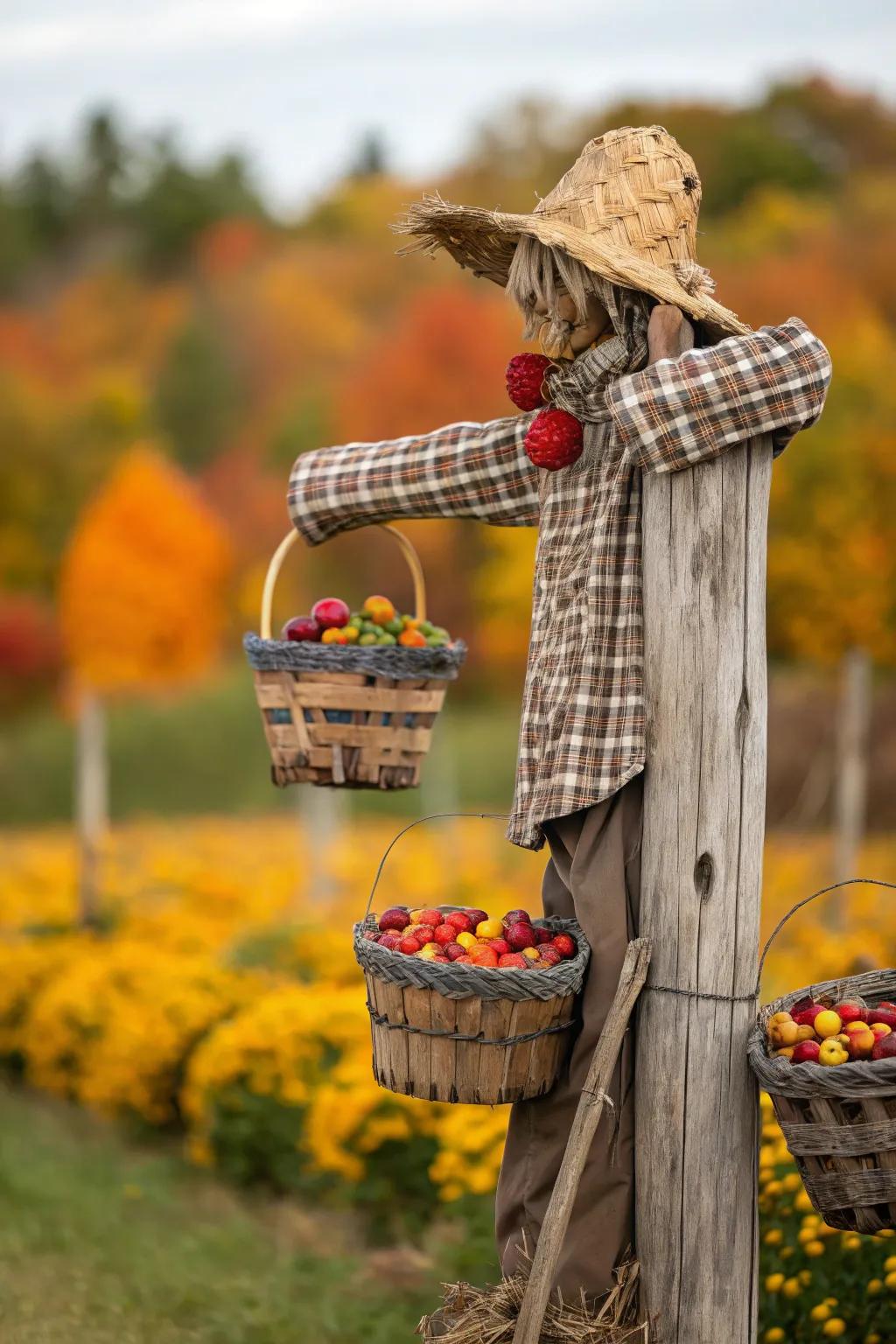 Elevate your autumnal decor with an appealing Acreage Crate Scarecrow.