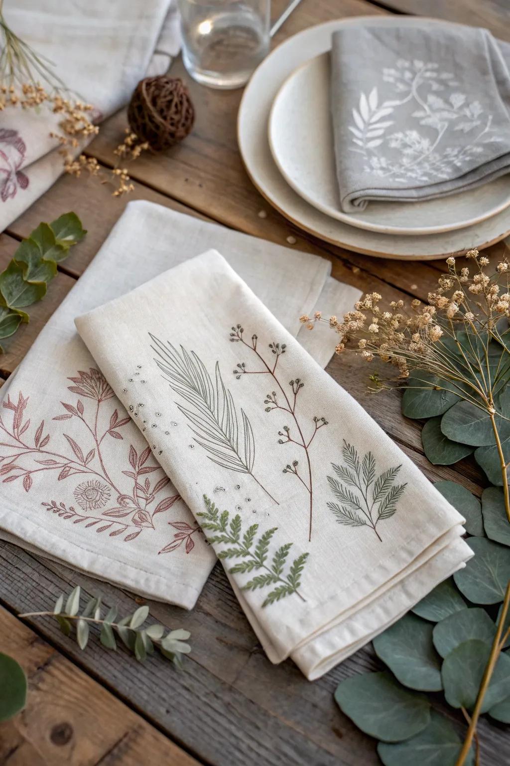 Craft your love story with hand-stamped linens—where simplicity meets elegance.