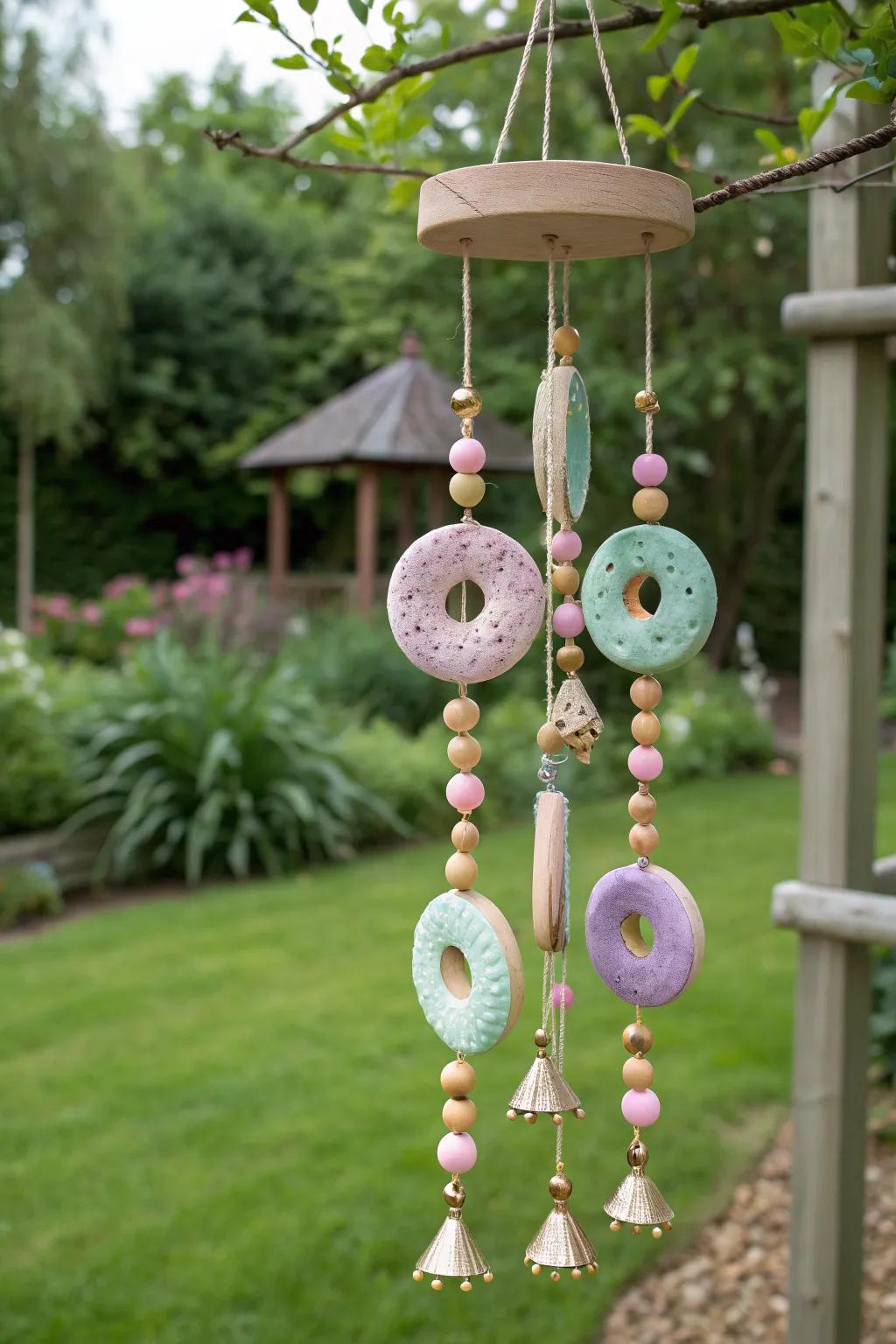 Introduce a hint of whimsy and melody to your garden with these enchanting pastry sound ornaments.
