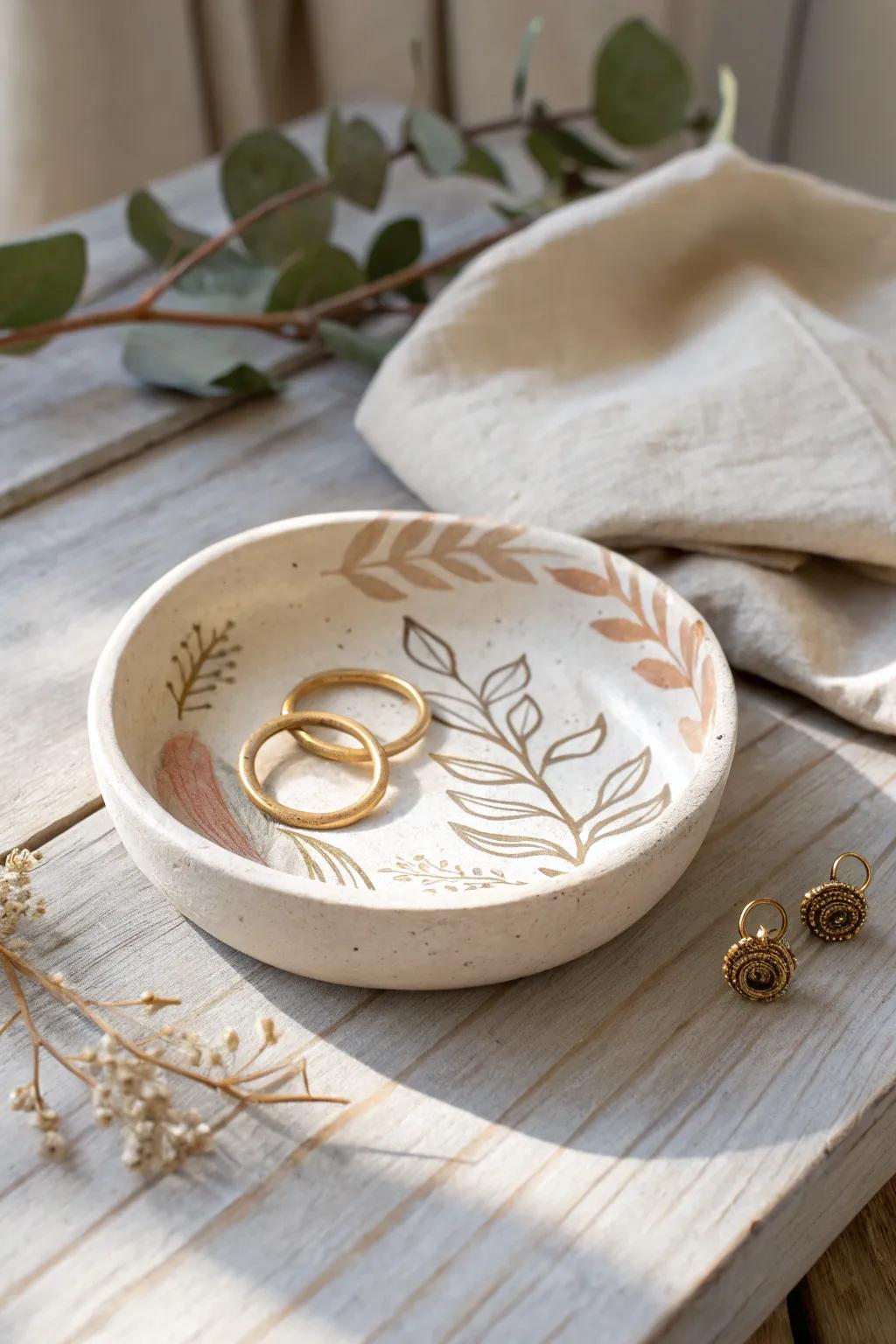 Elevate your accessory game with these elegant DIY clay jewelry bowls, where simplicity meets craftsmanship.