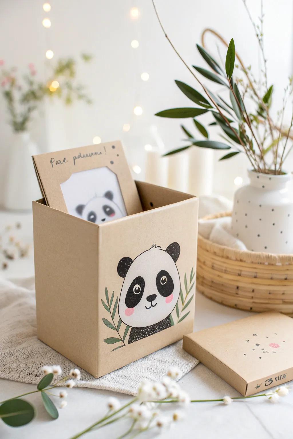 Unbox a surprise: A cute panda ready to play!