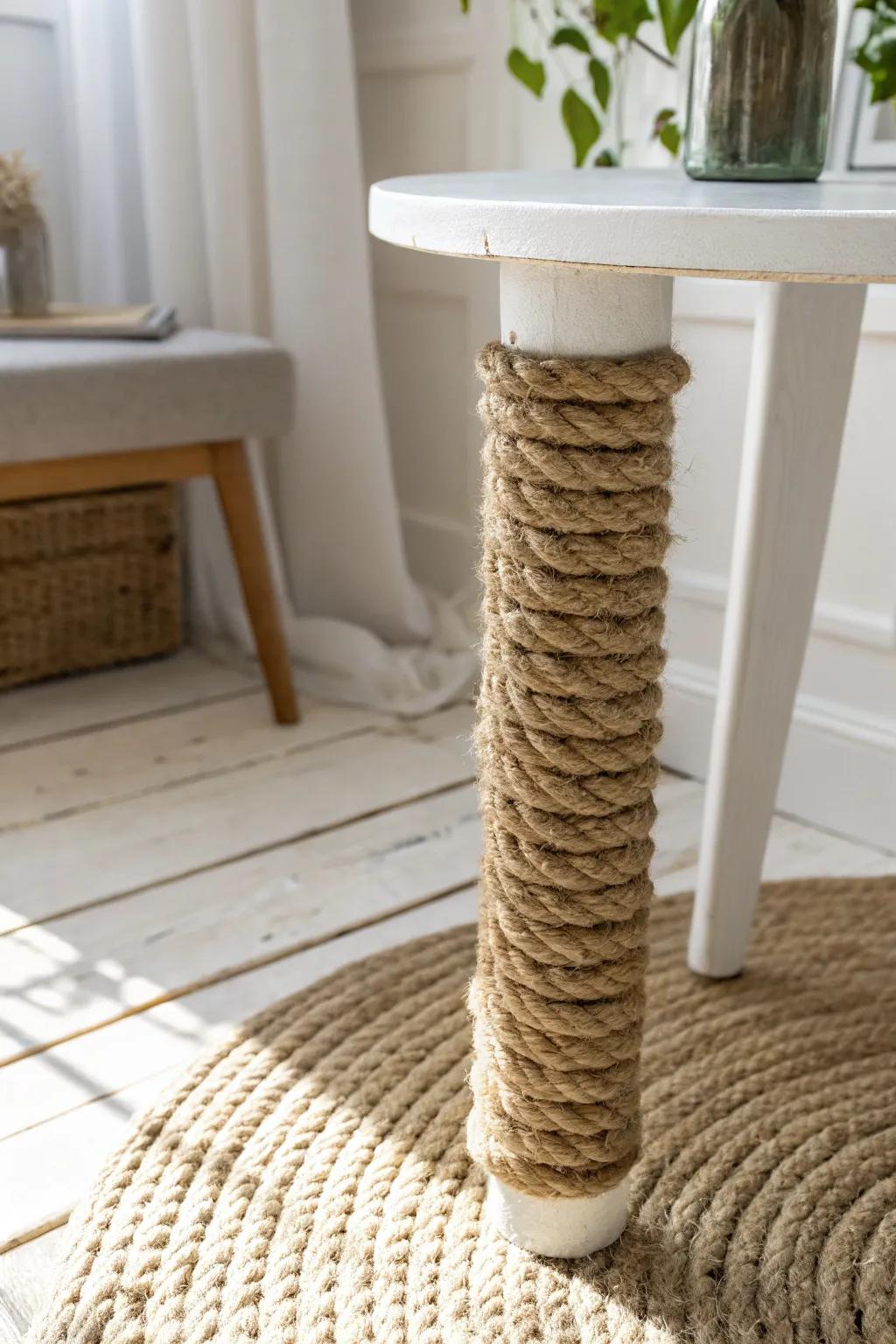 Transform your area through unrefined sophistication: jute cable particulars inject warmth and texture into minimalist design.