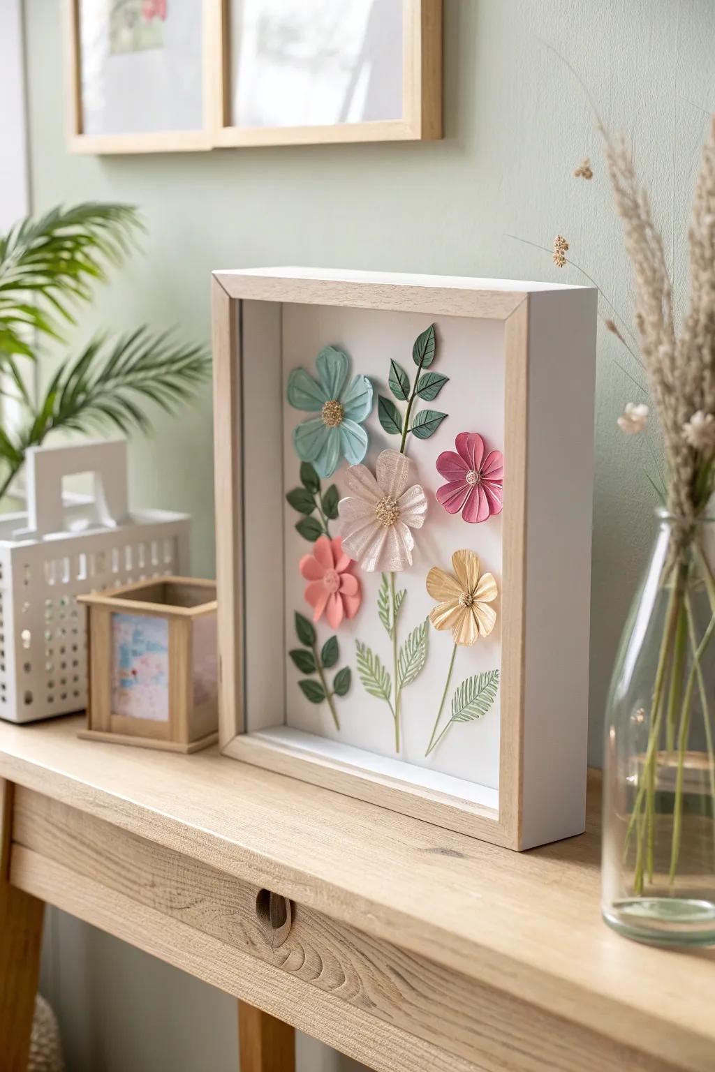 Transmute your child's creativity into a charming shadow box masterpiece, melding minimalist elegance alongside boho-inspired artistry.