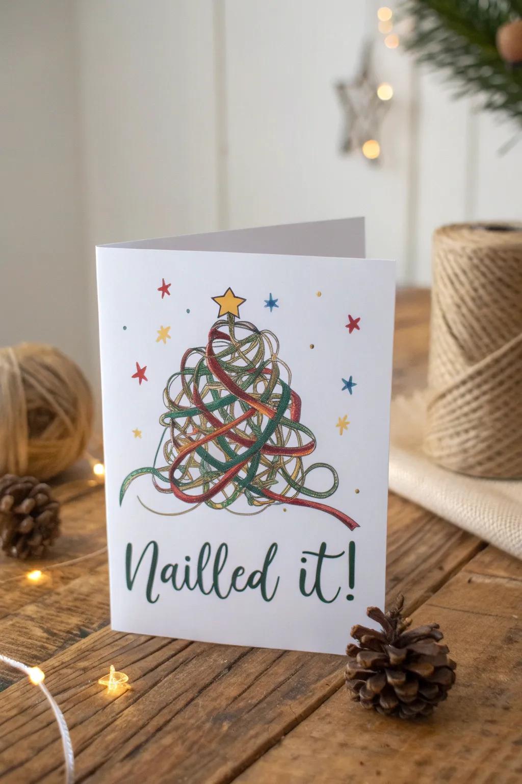 When gift enclosure veers hilariously awry: 'Mission Accomplished!' #HolidayHumor #ScandiBohoCharm