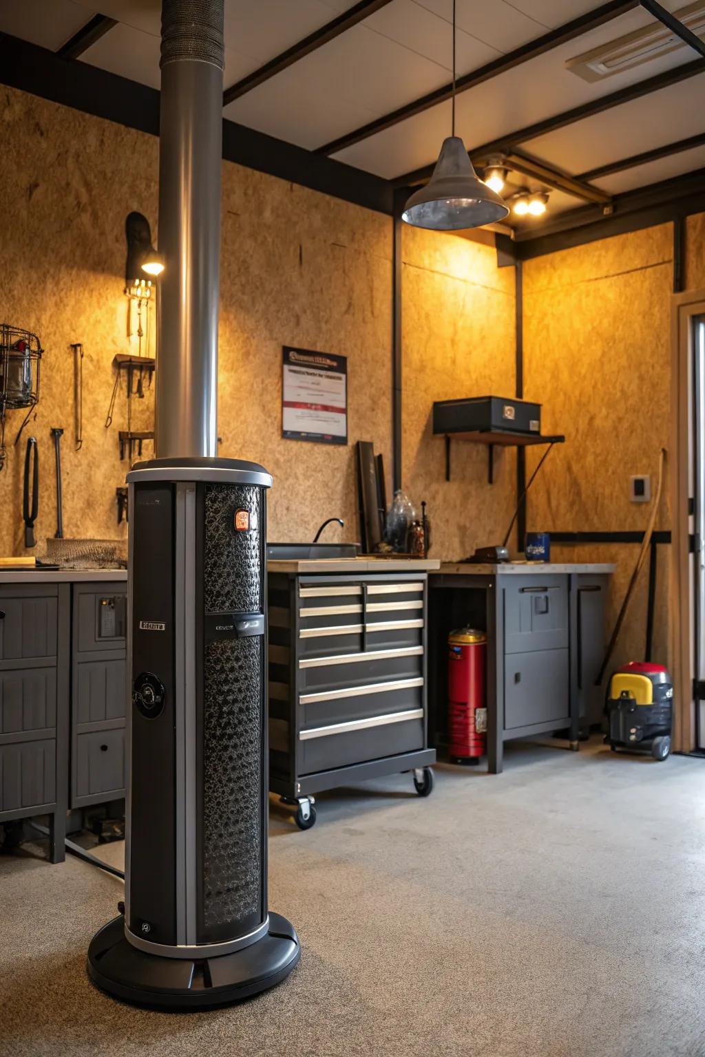 Stay comfortable and motivated in your garage workshop with stylish temperature-control systems.