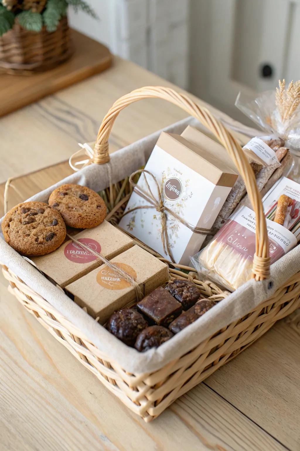 Indulge in sweet simplicity with this artisan gift basket, perfect for the holiday season.