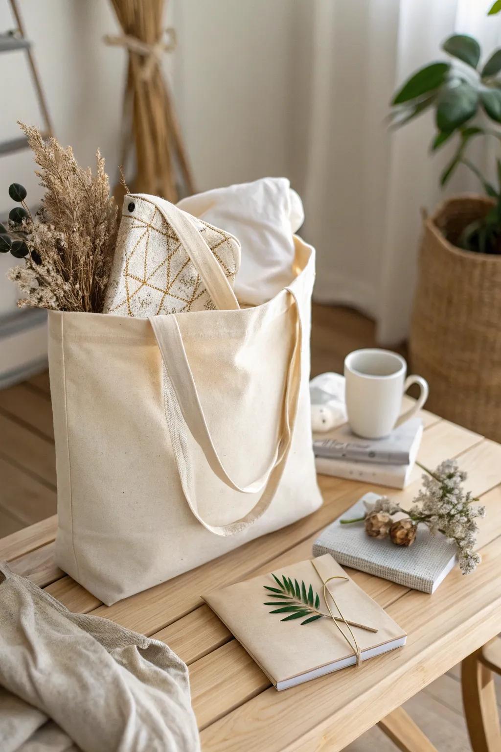 Elevate your gift-giving through a chic, reusable hauling bag – a considerate accent for the eco-conscious.