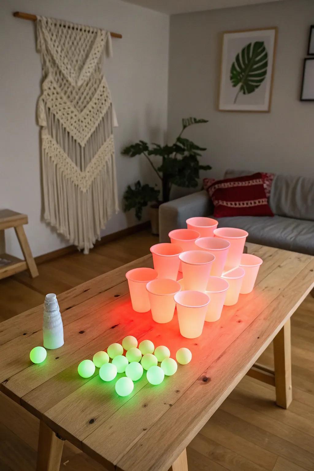 Brighten your evening with an elegant game of radiant pong! Ideal for incorporating a playful twist to your minimalist decor.
