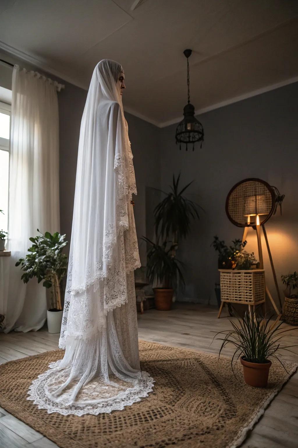 Step into the haunting elegance of a Victorian phantom this Halloween, where timeless allure intertwines with minimalist charm.