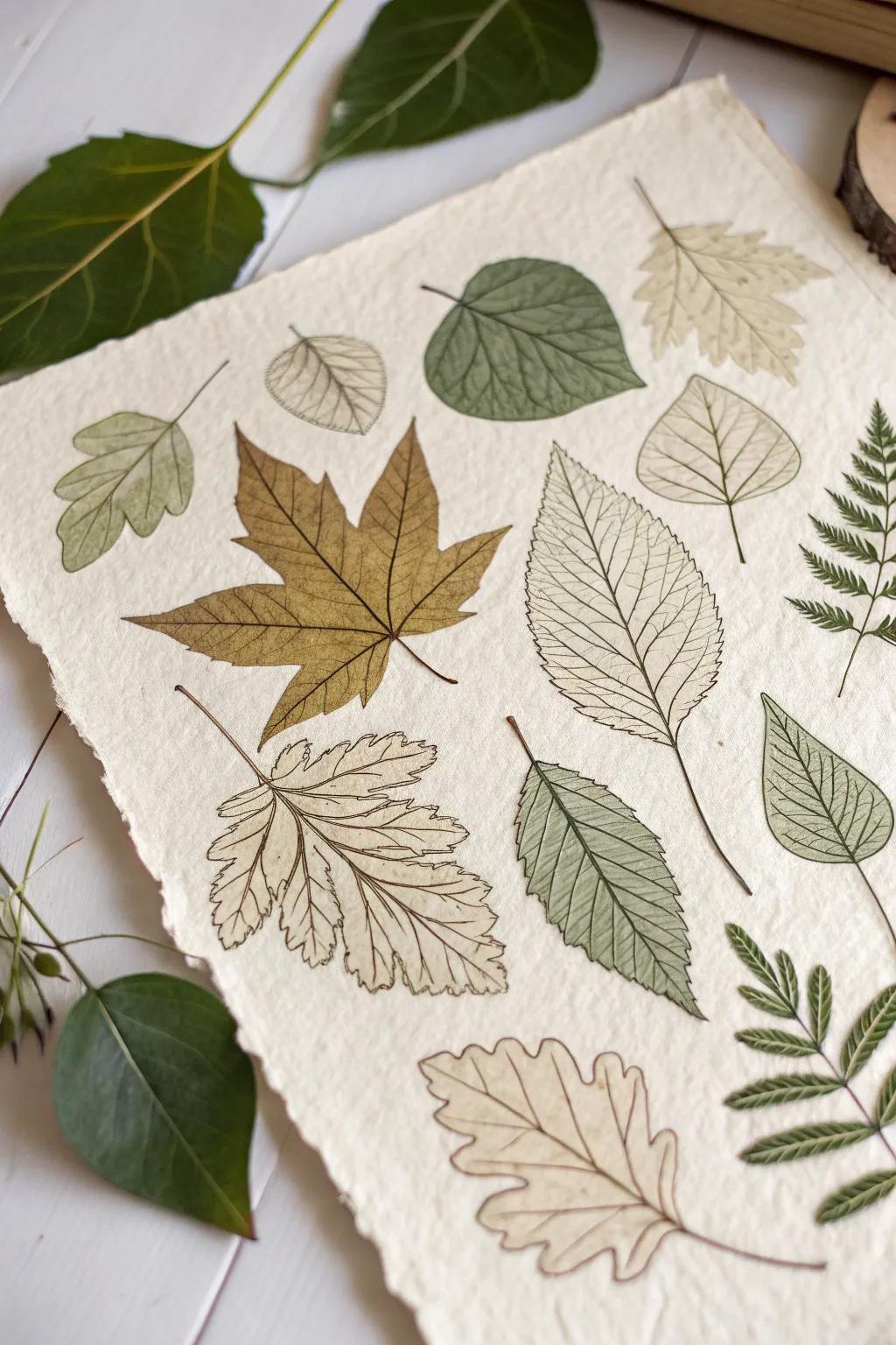Appreciate the art of simplicity through an elegant layered foliage collage, perfect for inspiring your next creative project.