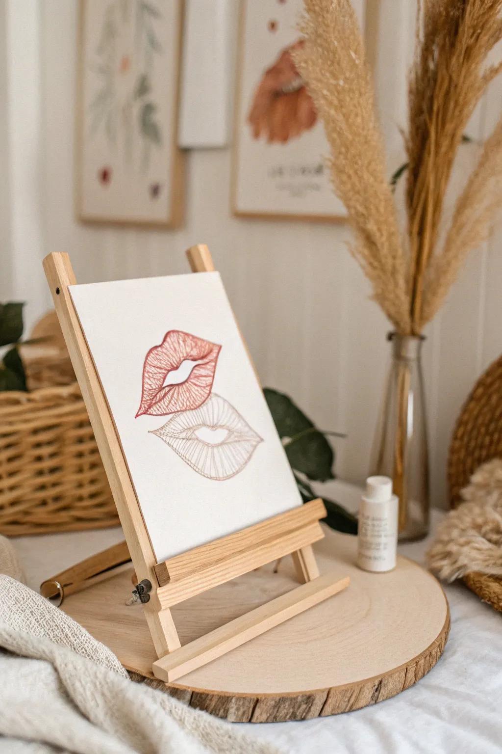 Interact with art: Discover the elegance of interactive lip illustrations. 🌿✨