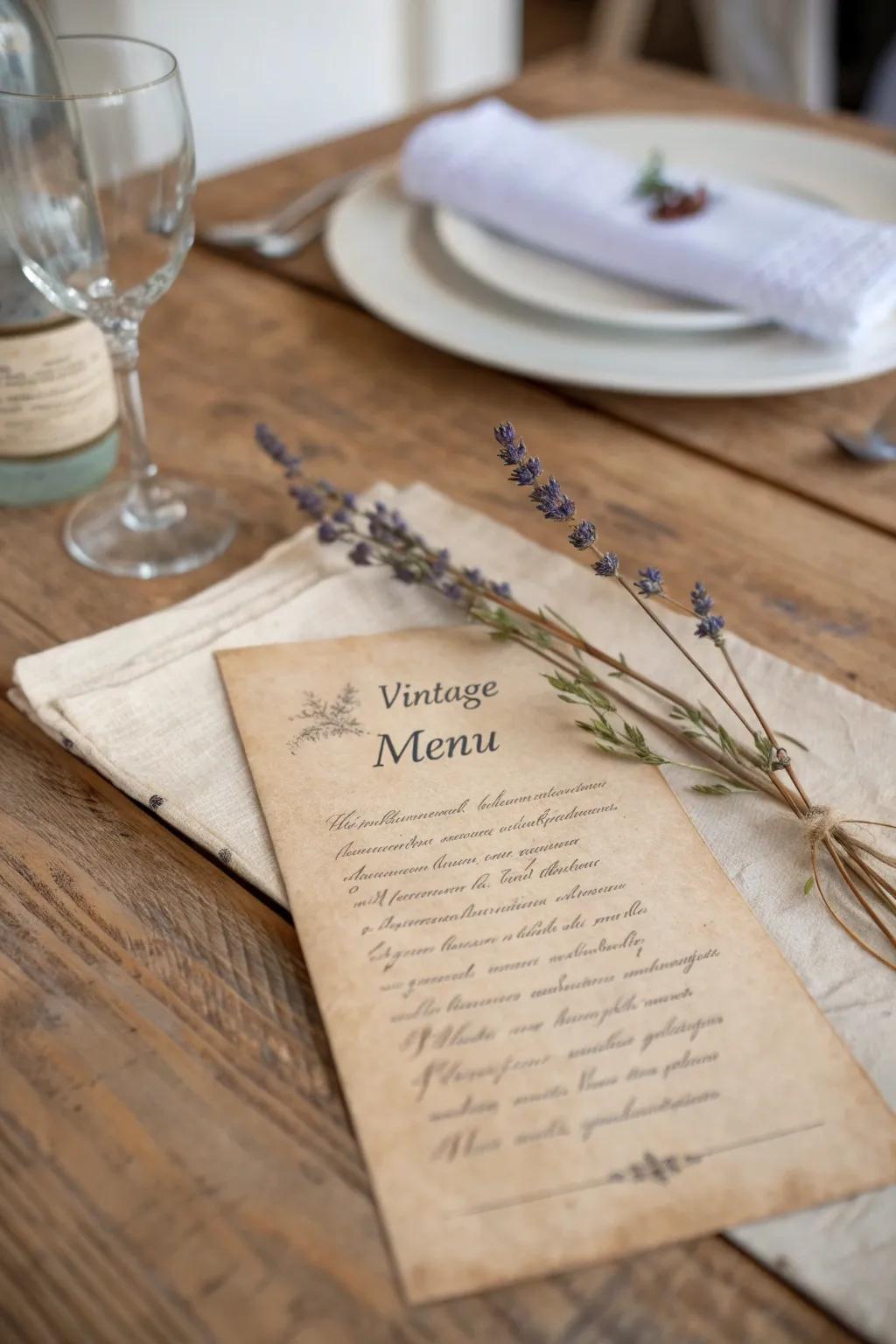 Retrace eras through a retro menu that merges reminiscence with minimalist elegance.