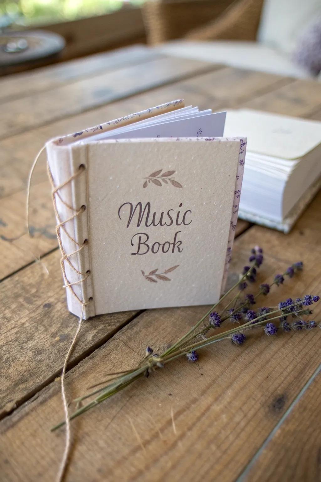 Capture the rhythm of your moments with a mini music book, a place where your favorite lyrics find a cozy home.