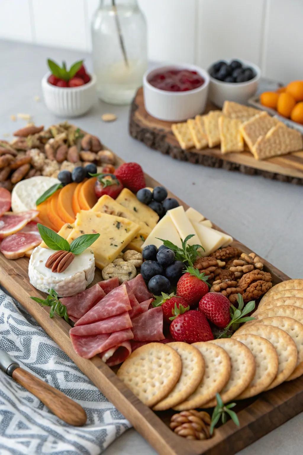 Artisan biscuit snacks enhance the display through flavor and consistency.