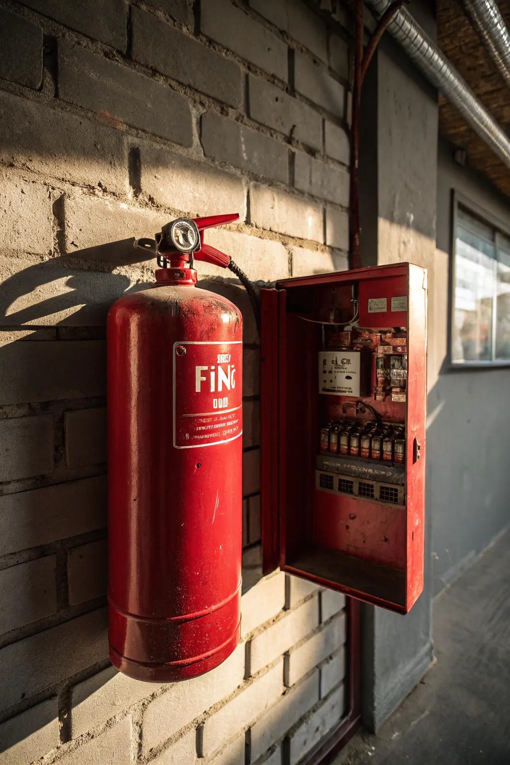 Ingenious design: Conceal your fuse box within a vintage fire extinguisher.