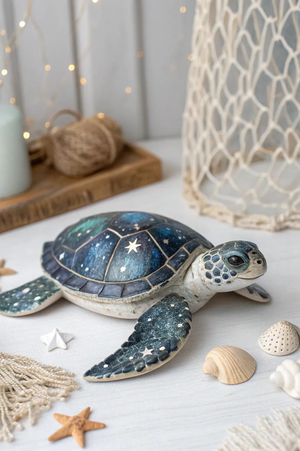 Permit your creativity to swim amidst the galaxies through this heavenly tortoise masterpiece.