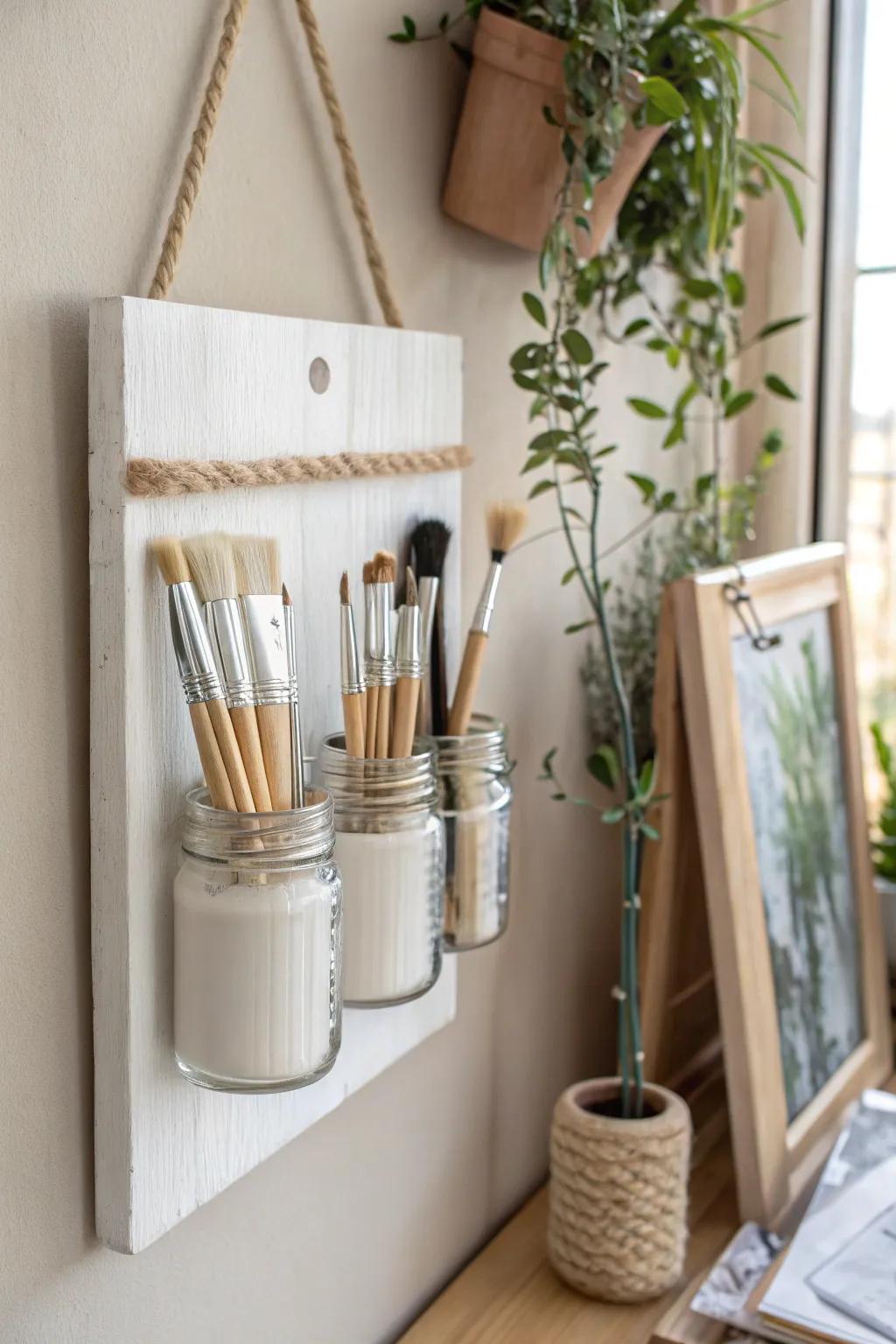 Enhance your art space with this elegant Glass Container Wall System—where simplicity complements artistic charm.