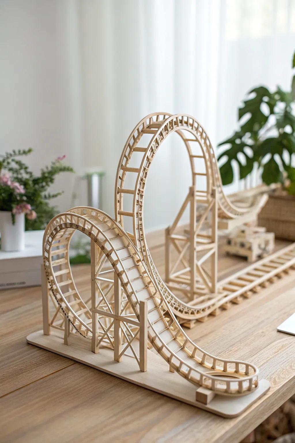 Embrace the refinement of simplicity through this breathtaking paper helix roller coaster blueprint.
