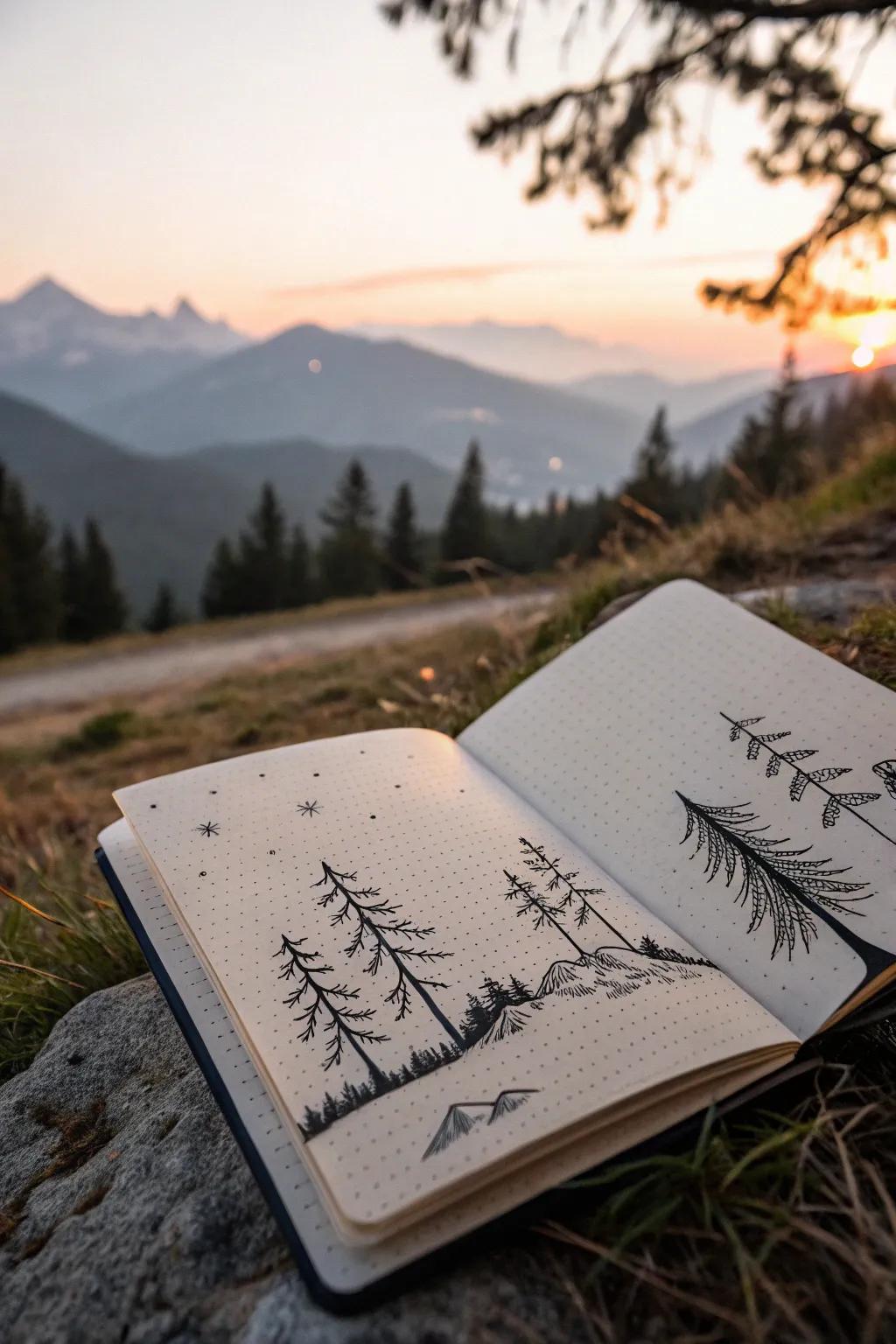 Capture quiet moments with serene inked outlines, where simplicity meets elegance.