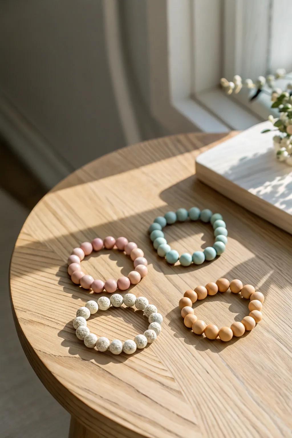Rejoice in the elegance of simplicity with these diminutive abstract figures crafted from fusing beads—a flawless conversation starter with a hint of Scandinavian sophistication.