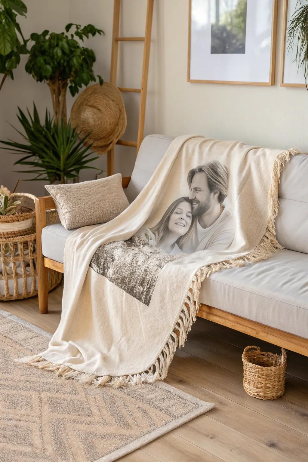 Envelop yourself in cherished memories with a personalized wrap, designed for warmth and style.