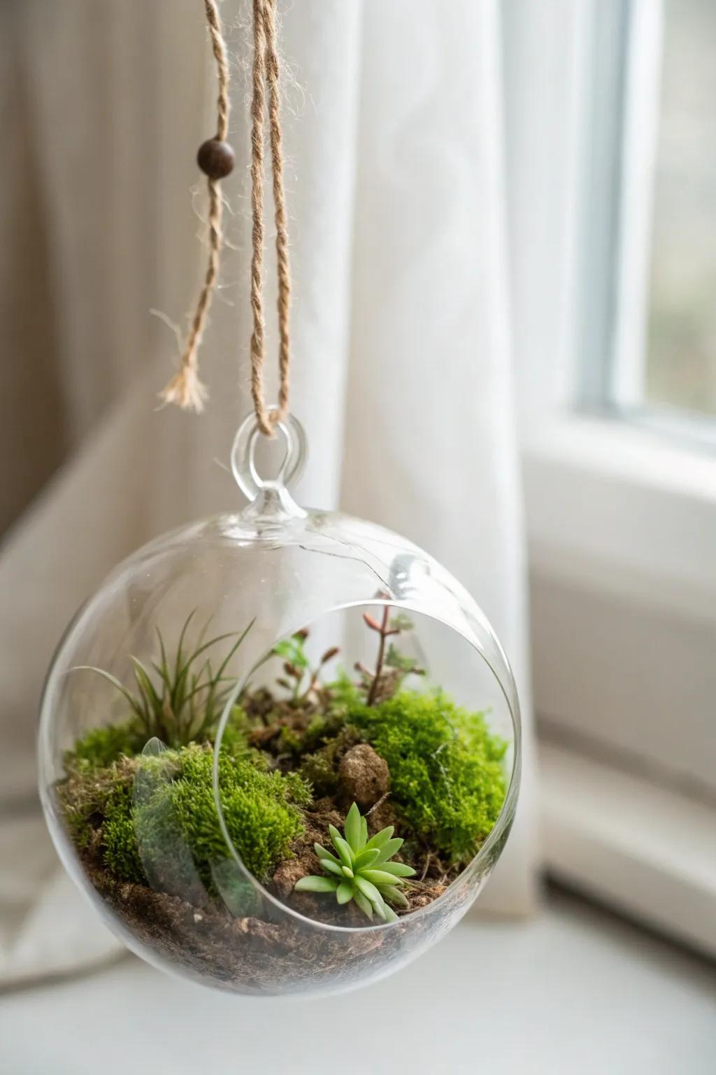 Introduce the tranquility of nature into your interiors with these charming miniature terrariums, a seamless blend of elegance and simplicity.